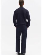Giesto Мъжки пуловер тъмносин памук цип regular fit