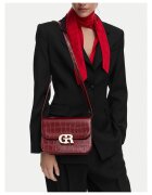 Gino Rossi чанта crossbody от еко кожа с крокодилски ефект - капак с метално лого и магнитно закопчаване - червена
