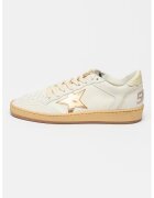 GOLDEN GOOSE Кожени спортни обувки Ball Star Double Quarter - Мръснобял/Светло бежово
