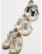 GOLDEN GOOSE Кожени спортни обувки Super Star деграде - Тъмносребрист/Мръснобял/Сребрист