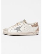 GOLDEN GOOSE Спортни обувки Super-Star със захабен ефект - Мръснобял/Розово
