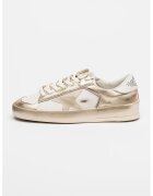 GOLDEN GOOSE Спорни обувки Stardan от кожа и текстил - Бял/Златист
