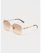 Gucci Квадратни слънчеви очила - Тъмнокафяв/Сребрист