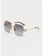 Gucci Шестоъгълни слънчеви очила с градиента - Коняк кафяв/Сребрист