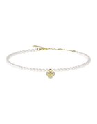 Guess Чокър Pave Heart със седеф и кристали