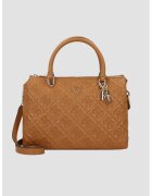 Guess Дамска чанта Adelasia - екологична - кафява - с 3 отделения - 5 джоба - с регулируема презрамка