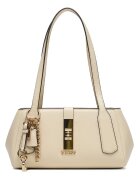 Guess Дамска чанта Brooke - 27x15x12см - екологична кожа - златни детайли - комплект с висулки