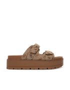 Guess Дамски чехли - на платформа - кафяви