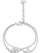 Guess гривна от неръждаема стомана с висулки и кристали - сребриста - 18.4 см