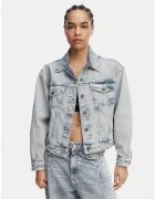 Guess Jeans Дамско дънково яке - светлосиньо - овърсайз - памук