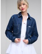 Guess Jeans Късо дънково яке с цип