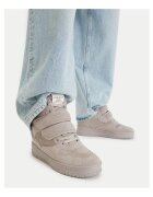 Guess Jeans кецове от велур с велкро и връзки - сиви