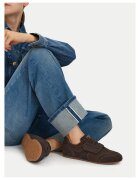 Guess Jeans кожени маратонки с велкро - кафяви