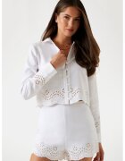 Guess Къса риза от лен - Бял