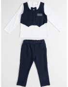 GUESS KIDS Блуза - елек и панталон - 3 части - Бял/Ултрамарин синьо