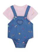 GUESS KIDS Десенирани бодита - 2 броя - Кралско Синьо/Ментово зелено