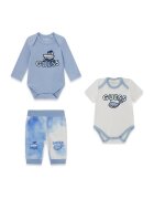 GUESS KIDS Десенирани бодита и панталон - 3 части - Бял/Прашно синьо
