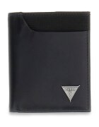 Guess Кожен портфейл Berna с тройно прегъване - Черен