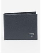 Guess Кожен портфейл с двойно прегъване и лого - Тъмносин