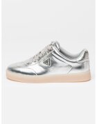 Guess Кожени спортни обувки с връзки - Сребрист