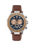 Guess Мъжки часовник - X10005G7S - Кафяв - Сребрист