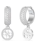 Guess Обеци Crazy Earring кръгли и кристали JUBE03301JWRHT-U - Сребристи