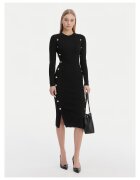 Guess Плетена рокля - черна - вискоза - за жени