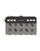 Guess Портфейл Melinda с монограм и цип - Черен/Tъмносив