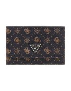Guess Раница от еко кожа с цип и монограм - Тъмнокафяв/Бежов