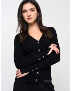 Guess Рипсена шпиц жилетка с метални копчета