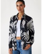 Guess Риза с десен - Бял/Черен