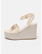 Guess Скосени сандали тип еспадрили - Крем