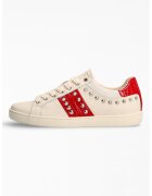 Guess Спортни обувки от еко кожа с капси - Червен/Мръснобял