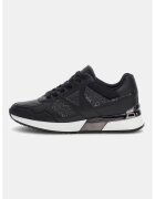 Guess Спортни обувки от еко кожа с монограм - Черен/Tъмносив