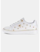 Guess Спортни обувки от еко кожа с нитове и лого - Бял