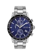 HUGO BOSS Мъжки часовник 1513510 Rafale Chronograph - Неръждаема стомана - Хронограф - Сребрист / Син