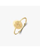 INDIRA Inel din argint Birth Flower Golden - August Poppy