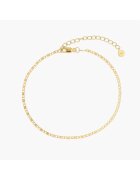 INDIRA Сребърна гривна за глезен Golden Anchor - 26 CM