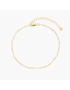 INDIRA Сребърна гривна за глезен Golden Paperclip - 26 CM