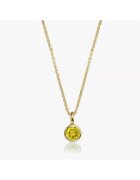 INDIRA Сребърна огърлица Birthstone Golden ноември - цитрин