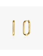 INDIRA Сребърни обеци Golden Square Hoops