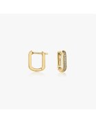 INDIRA Сребърни обеци Golden U Hoops - цирконий