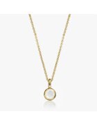 INDIRA Сребърно колие Birthstone Golden June - Лунен камък