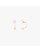 INDIRA Златни обеци Pearl Ear Jacket - Естествени перли