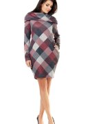 InfiniteYou Infinite You Rochie мини дама Gwenervudd M159 бордо-сив