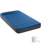 Intex Надуваем дюшек за къмпинг Dura Beam Twin - 99x191x22 см - Вградена помпа USB150 - Син/Сив