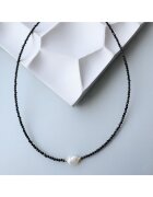 IOANA PREDA Йоана Преда - Колие от сребро и полускъпоценни камъни Black Halo - Черно - Продуктът ще бъде доставен в индивидуална опаковка.