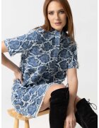 IZABELA MANDOIU Rochie mini din denim deschis cu broderie florală și franjuri