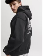 Jack & Jones Свободно худи с принт на гърба - Бял/Κафе кафяво