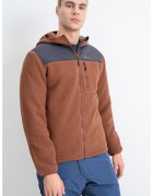 Jack Wolfskin Поларено трекинг яке Kammweg Pile - Тъмнокафяв/Черен